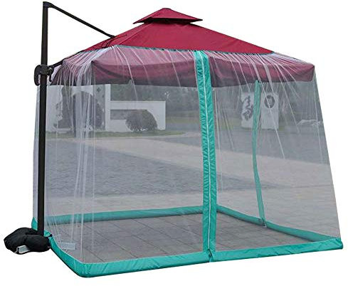 NANANA Zanzariere Zanzariera per Ombrellone, Universale Rotondo ombrellone zanzariera a baldacchino per Il Patio Patio Ombrello Deck Furniture, 300x300x230cm (Colore Opzionale),Bianca