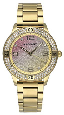 RADIANT RELOJ RADIANT - FROZEN 38MM GOLD/PINK DIAL IPG SS BAND / 3 ATM