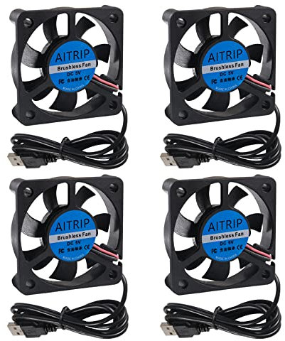 50mm Fan 5V USB Brushless DC Cooling Fan, 4 Pack Speed 4200 RPM Fan for Small Appliances Series Replacement (4 PCS 5010 5V USB)