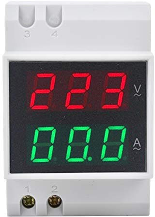 Voltmetro digitale, doppio display Voltmetro Voltmetro Amperometro ad alta precisione su guida DIN AC80-300V AC0-99.9A