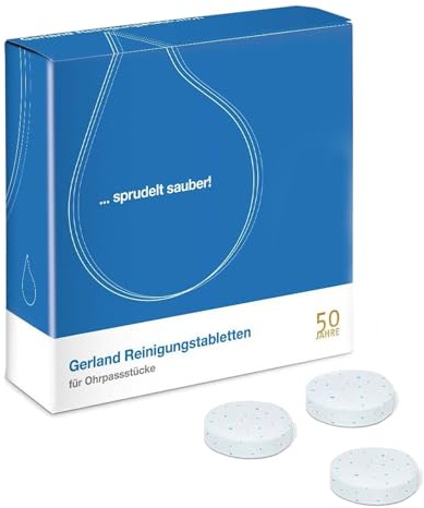 Gerland Reinigungstabletten - 20 Stück für Otoplastiken & Hörgeräte - Löst Ablagerungen - Beseitigt Keime & Gerüche - Schonende Tiefenreinigung