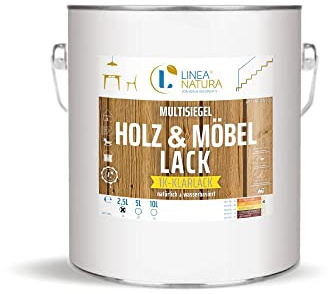 LINEA NATURA® - Vernice per legno e mobili | Multisiegel protezione per legno | naturale | a base d'acqua | trasparente | 2,5 L opaco