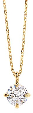 PAVOI 14K Pendant Necklace (Round CZ, Yellow Gold)