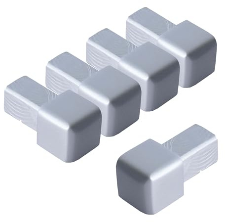Dalsys 5x Endstück Quadratprofil 8mm Silber matt Aluminium | Endkappe, Alu eloxiert, für Fliesenschiene Eckprofil, sauberer Abschluss an Fliesenkanten