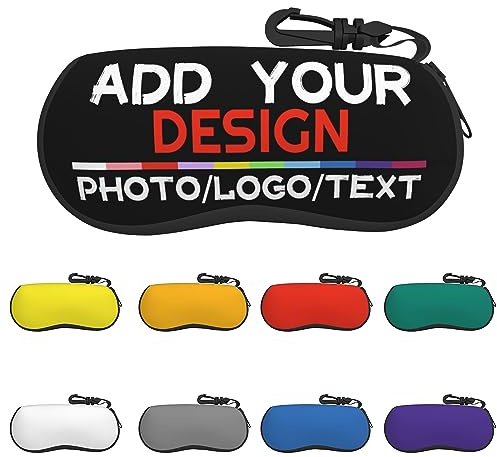 Lawenp Benutzerdefiniertes Brillenetui, personalisiertes Brillenetui, Design Ihres Fotonamens, Logo, tragbare weiche Sonnenbrillentasche, Geschenk für Frauen