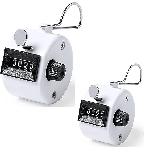 noTrash2003 Mechanischer Handzähler Zähler, 4-Stellige Zähler, 2 Stück ABS Tallycounter Clicker mit Fingerhalter für Personenzähler, Coaching, Stricken, Golf und Reihenzähler