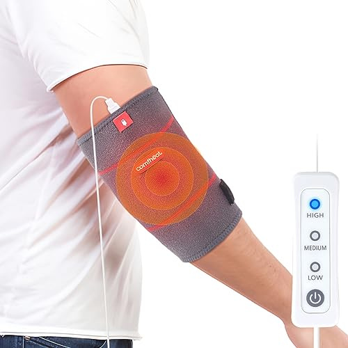 comfheat Ellenbogen Heizkissen für Ellenbogengelenk Schmerzlinderung | USB-beheizte,für tendinitis und tennisarm,feuchte wärmetherapie mit,einstellbarer temperatur (nicht aufladbar)