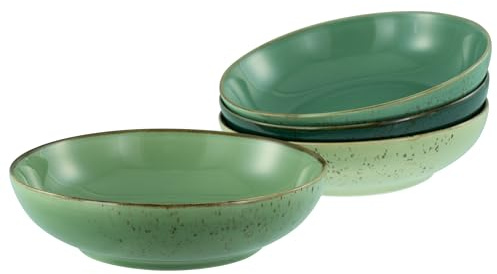 Creatable, 22880, Serie Nature Collection Green Life, 4-teiliges Geschirrset für 4 Personen, Poke Bowl aus Steinzeug, spülmaschinen- und mikrowellengeeignet, Qualitätsproduktion