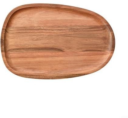 Eawfgtuw Unregelmäßiger, ovaler Holzteller für besondere Anlässe, schickes und charmantes Design (30,5 x 20 cm)
