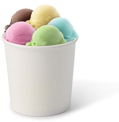 GREENBOX 50x Eisbecher Pappe 300 ml weiß - Einwegbecher plastikfrei und biologisch abbaubar - Dessertschale To-go-Becher