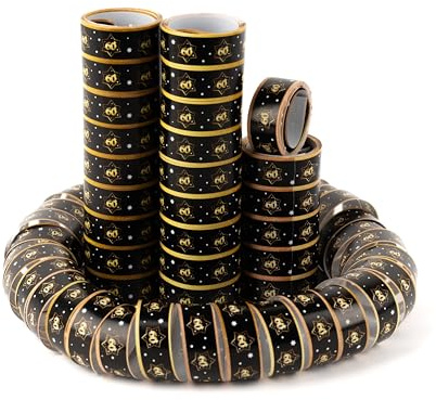 Tiwoca Deko zum 60. Geburtstag – schwarz-goldene Luftschlangen in edler Optik Zahl 60 – Stilvolle Geburtstagsdeko und elegante Geschenkideen für Junge und Mädchen