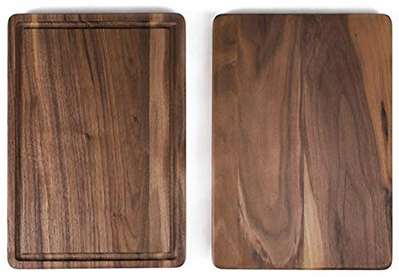 Chopping Cutting Board Small Serving Tray,Kitchens Walnut Wood Chopping Board - Round Hardwood Cutting and Carving Countertop Block with Juice Drip Groove,33x23cm,28 * 2