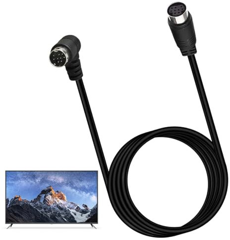 Câble vidéo S à 9 broches : câble de connecteur DIN durable de 70,8 pouces pour caméscopes magnétiques, moniteur de télévision, conception de prise et lecture pour une transmission du signal fluide et