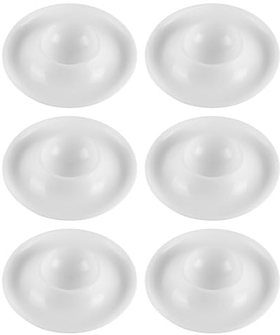 Nicear 6 hueveras, soporte para huevos, bandeja para huevos duros y blandos, apto para microondas y lavavajillas (blanco)