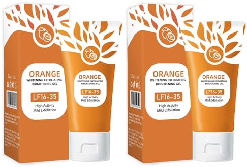 Gesichtspeeling Natürliches Orange Peeling Gel, Orange Exfoliating Gel, Sanftes Peeling-Reinigungsgel für Gesicht und Körper, Feuchtigkeitsspendende (2pc, 1)
