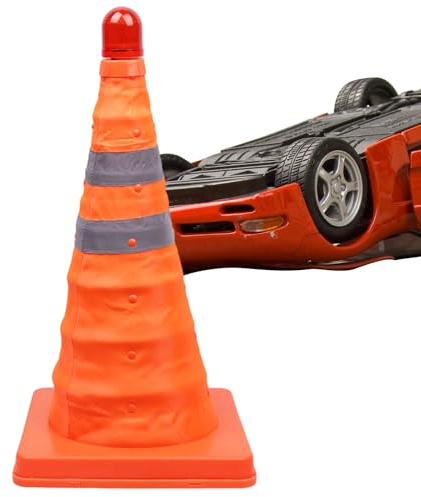 Conos de construcción - Heavy Duty Parking Conos, gestión de tráfico de rampa | Roadblock Rubber Reflective Cone Road Telescópico, Pulgadas de construcción Naranja Duradera para Unidad de