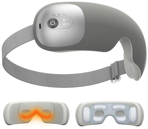 Ultra Light Eye Massager with 2 Level Heat, 120 Mins Uses, 3 Air Compression & Massage Modes, Heated Eye Mask with Bluetooth Music for Migraine Relief, Strain and Dry Eyes, Eye Relief for Women Men