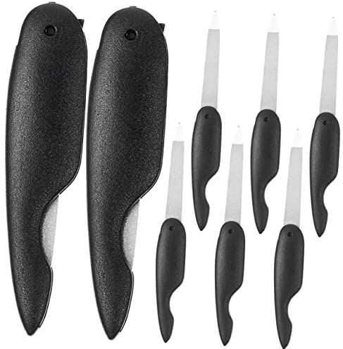 NULYLU Klappbare Nagelfeilen 8 Stück Nagelpuffer Doppelseitig Metall Kleiner Nagelfeilen Für Maniküre Pediküre Nagelpolitur Nagelstudio