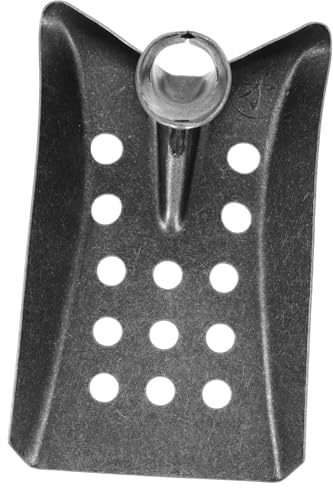 Pelle à Tamiser en Métal Manganèse Trous, 24x15cm | Diamètre des Trous 1,5cm, Outil de Nettoyage pour Fossés et Drains, Noir, Usage Quotidien