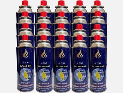Butane Gas Bottles Canisters for Portable Stoves Cookers Grill Heaters Chef Wand (20 Canisters)