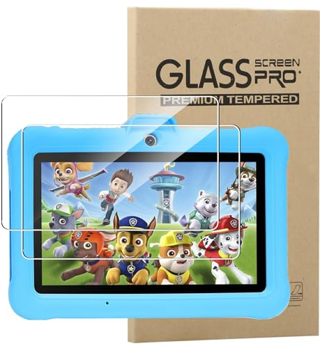 [2 Pack]Screen Protector for TABTIVI 7 Inch Android Kids Tablet/TABTIVI K7083 Tempered Glass,Ultra Resistant,Anti Fingerprints,HD Clear,No Bubbles,9H Hardness Protector Film Tempered Glass,Transparent