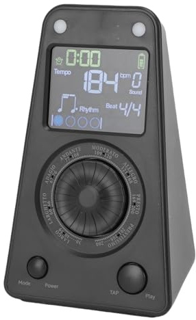 Bnineteenteam Digitales Metronom-Klavier, BT-Lautsprecher-Metronom mit 10 Takttönen, 30–280 BPM Tempobereich Zum Üben von Klavier, Gitarre, Violine, Schlagzeug (BLACK)