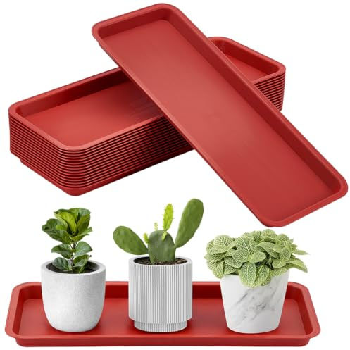 INTERWARM 16 Soucoupe Rectangulaire en Plastique，Soucoupe Pot Fleur