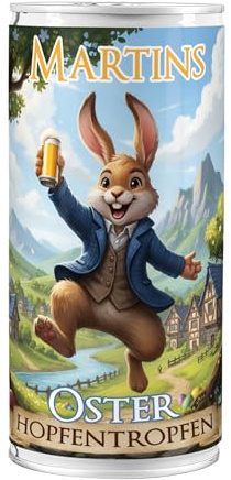 Lustapotheke® Bier zu Ostern personalisiert mit Name – 1L Osterbier für Männer – Lagerbier als lustiges Bier Geschenk zu Ostern – XXL Bierdose mit Osterhase