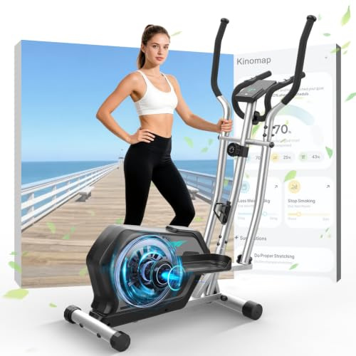 3-in-1 Crosstrainer für Zuhause mit 16-Stufen Widerstand,6KG Schwungrad | Ultraleiser Ellipsentrainer Magnetisch mit LCD Monitor, Wasserflaschen-und Gerätehalter, Belastbar Bis 287LBS, App Compatibel