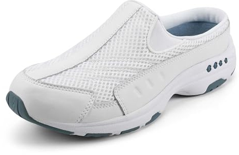 Easy Spirit Traveltime Women's Slip On, 8 C/D US, White-Light Blue