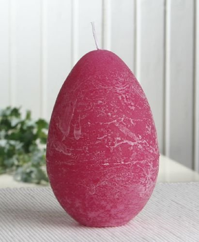CandleCorner Rustik-Eikerze, durchgefärbt, groß, ca. 13 x 8,5 cm pink/Fuchsia