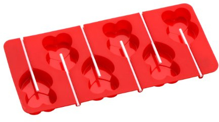 Premier Housewares 6 Heart Cake Pop Silicone Mould - Red