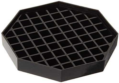 Winco 6 Black Plastic Drip Tray Octagonal (Set of 4)