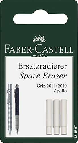 FABER-CASTELL 131597 - Ersatzradierer für Druckbleistift Grip 2011, 3 Stück