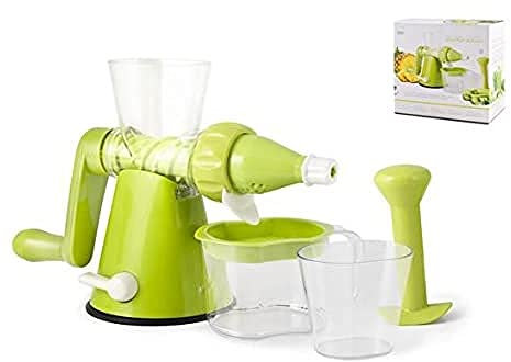H&H Estrattore Succhi Manuale Verde Utensili da Cucina, Plastica, Trasparente