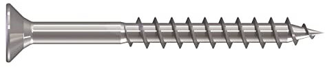 Reiser Spanplatten-Schrauben, edelstahl A2, Kreuzschlitz gleitbeschichtet, Flachkopf 4 x 30 mm, 200 Stück, 35874