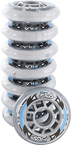 Fila Wheels 76mm/82A X 8 Rollen, Weiß, 76 mm