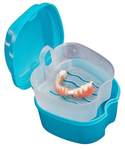 Ularma Prothèse dentaire Salle de Bain Boîte de Cas Soins Dentaires Faux Dents Stockage Boîte de avec Suspendu NET Conteneur