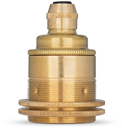 Vintage Gewindemantel Lampenfassung E27 aus Messing (inkl. 2x Schraubringen) - Das Original aus Europa