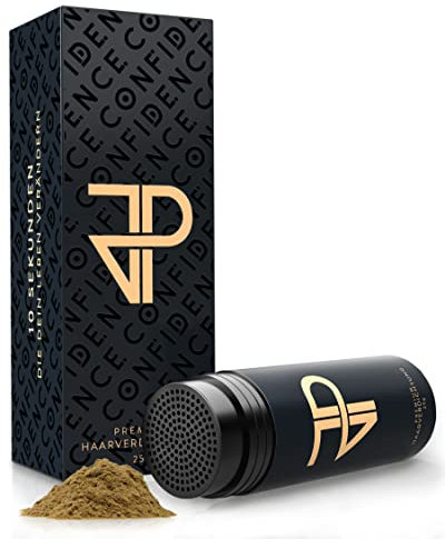 JP Confidence - Premium Streuhaar zur Haarverdichtung - Friseurqualität - 100% natürlich - Authentischer Look - für Männer & Frauen - Dunkelblond