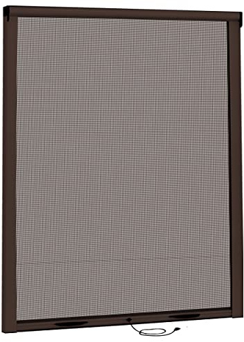 Zanzariere a Rullo per Porta Finestre Kit Fai Da Te Zanzariera Avvolgibile Riducibile In Alluminio Varie Misure (80x170, Marrone)