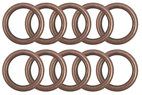 Ganzoo O-Ring aus Stahl im 10er Set, braun, nichtrostend, geschweißt, Daten: 35 mm außen 26 mm innen, 4,5 mm Stärke, universell für DIY Hundehalsband, Hundeleine, Basteln mit Paracord 550 und Anhänger