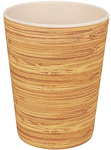 alles-meine.de GmbH 4 Stück Kunststoff Trinkbecher/Becher - Holz Design - 300 ml - BPA frei - aus Kunststofffasern - Saftbecher mehrweg - Zahnputzbecher/Malbecher - Kinde..