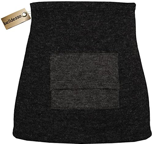 alles-meine.de GmbH mit Tasche - für Moorkissen/Wärmekissen/Kirschkernkissen - Angora Wolle - schwarz - Nierenwärmer/Rückenwärmer/Bauchwärmer - Größe: Damen XXL - Fra..