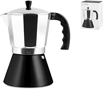 H&H Caffettiera Dynamic 12 Tazze – Alluminio con Fondo Induzione – Utilizzabile su Piani a Induzione e Gas – Design Moderno ed Elegante