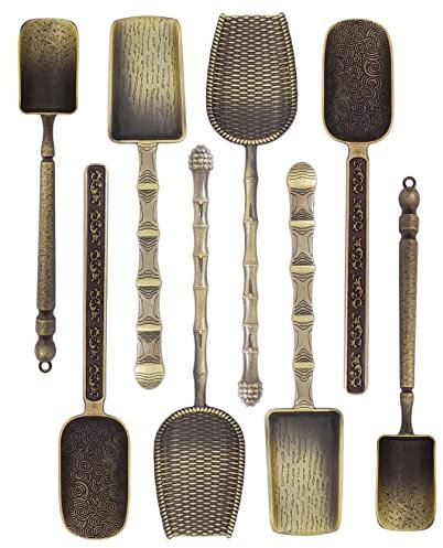 Xusmyzm Coffee Scoop Alloy Retro Tea Scoop For Loose Tea Vintage Measuring Spoons Home Decor,set of 8