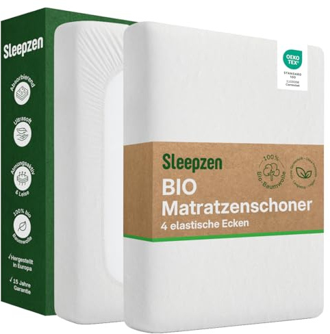 SLEEPZEN Matratzenschoner 120x200 Bio Baumwolle Molton Matratzenauflage Oeko-TEX Zertifiziert, 100% Baumwolle Naturfleece Gesund und leise, Matratzenauflage Nicht Wasserabweisend - Hergestellt in EU