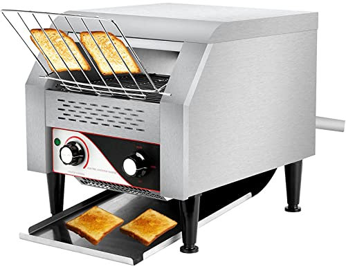 Tostadora Transportadora Para Restaurante, Máquina Industrial Resistente De Acero Inoxidable De 1300 W Con Bandeja De Servicio Extraíble, Para Comida De Desayuno En El Hogar Del Restaurante