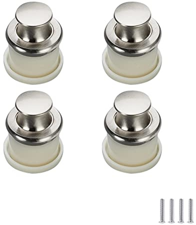 SYDARSYN 4 pièces Bouton Poussoir Poignee de Placard Encastré Poignée Tatami Caché Poignées Bouton poussoir Invisibles Poignées de Tiroir Cuisine Bouton de porte trou unique