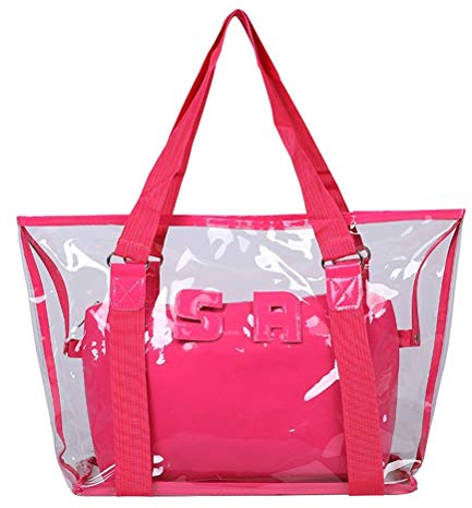 PVC-Strandtasche Luxustaschen Frauen, (Rosig)
